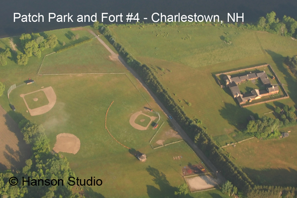 Charlestown, NH - Aerial of Patch Park and Fort #4